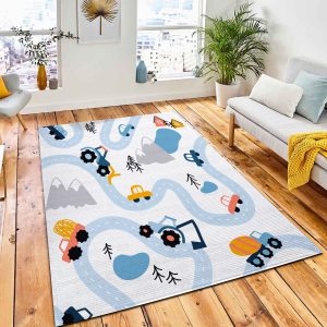Seamless Vector Highlands Road Map Area Carpet Rug Kid Play Rug Home Decor