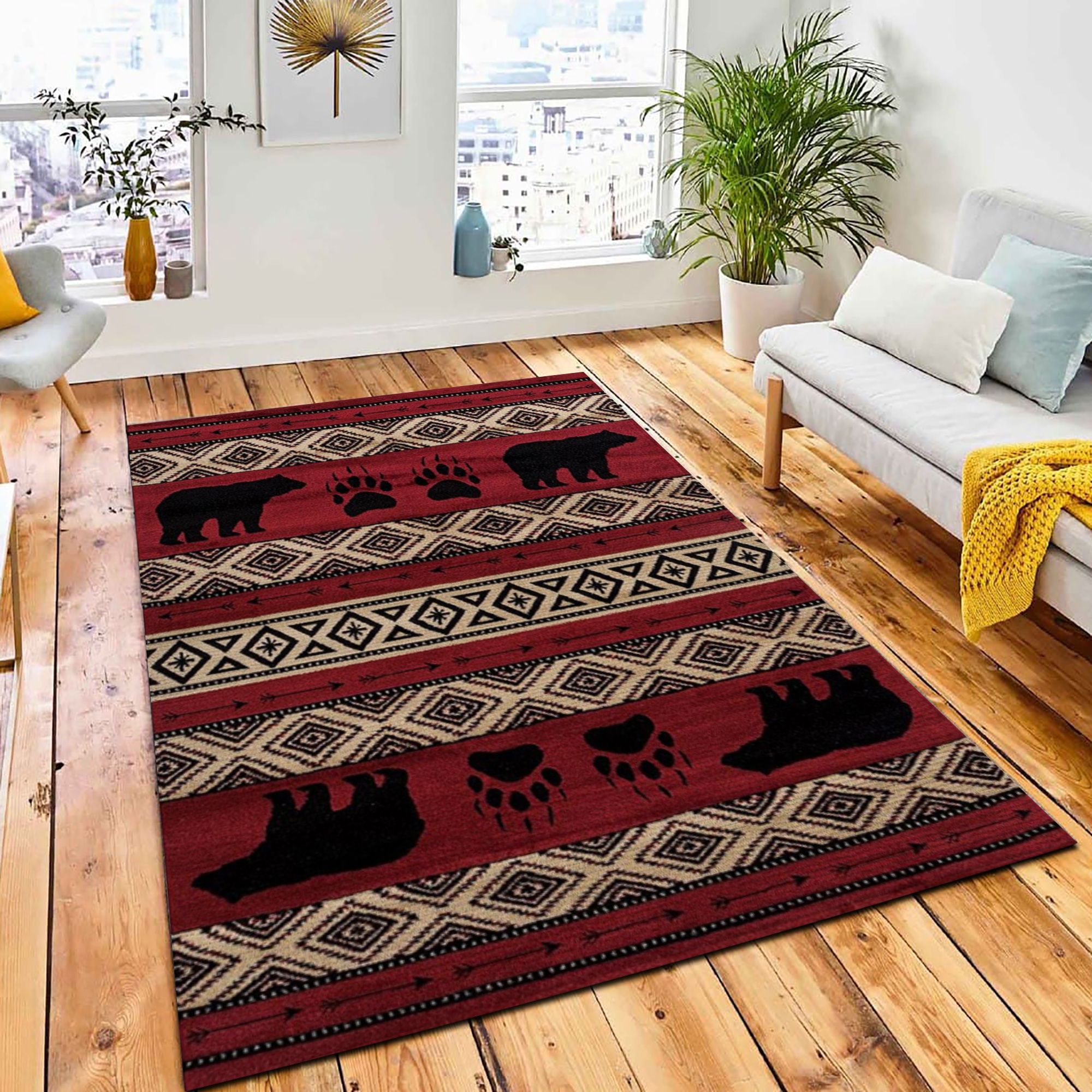 Sedona Red Bear Area Rug Rustic Cabin & Lodge Area Rug Bedroom Rug Sedona Red Bear Area Rug Rustic Cabin & Lodge Area Rug Bedroom Rug