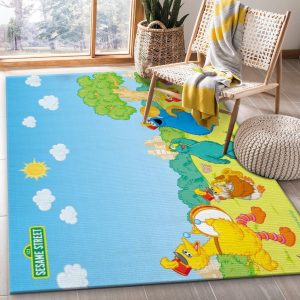 Sesame Street Walk Area Rug For Christmas Bedroom Rug Family Gift Decor Area Rug For Living Room Bedroom Rug Home Decor
