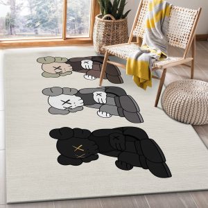 Sitting Kaws Figurines Area Rug Living Room Rug Family Gift Decor Area Rug For Living Room Bedroom Rug Home Decor