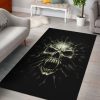 Skull Art Dark Rug Fabric Skull Living Room Rug