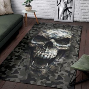 Skull Camouflage Rug Living Room Rug