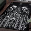 Skull Demon Satanic Pentagram Church Area Rug Black And White Gothic Home Decor