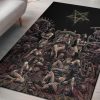 Skull Demon Satanic Pentagram Nymphomania Witch Throne Area Rug Gothic Home Decor