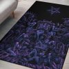 Skull Demon Satanic Pentagram Nymphomania Witch Throne Area Rug Sexy Blue Pink Gothic Home Decor