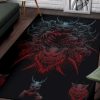 Skull Demon Wolf With Glowing Demon And Wolf Eyes Color Area Rug Gothic Home Decor