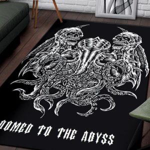 Skull Demonic Octopus Area Rug Skull Room Decor Rug Gothic Home Decor