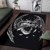 Skull Exploding Demon Dagger Area Rug Long Wing Area Rug Gothic Home Decor