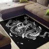 Skull Exploding Demon Dagger Serpent Area Rug Gothic Home Decor