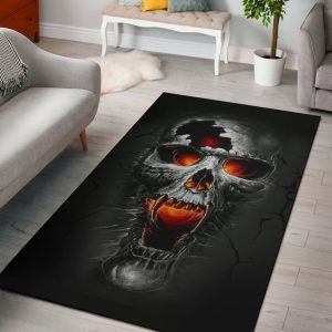 Skull Fire Rug Fabric Skull Living Room Rug