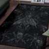 Skull Goth Evil Spider Fly Area Rug Dark Gothic Home Decor