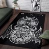 Skull Gothic Bat Wing Demon Cat Area Rug Gothic Home Decor