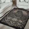 Skull Gothic Occult Crow Area Rug Color Skull Goth Occult Decor Rugs Gothic Home Decor