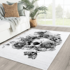 Skull Illustration Eyeball Rose Skull And Flowers Memento Mori Dark Rug Living Room Home Decor