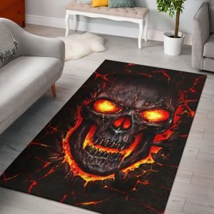 Skull Lava Rug Decorative Area Rug Living Room Rug
