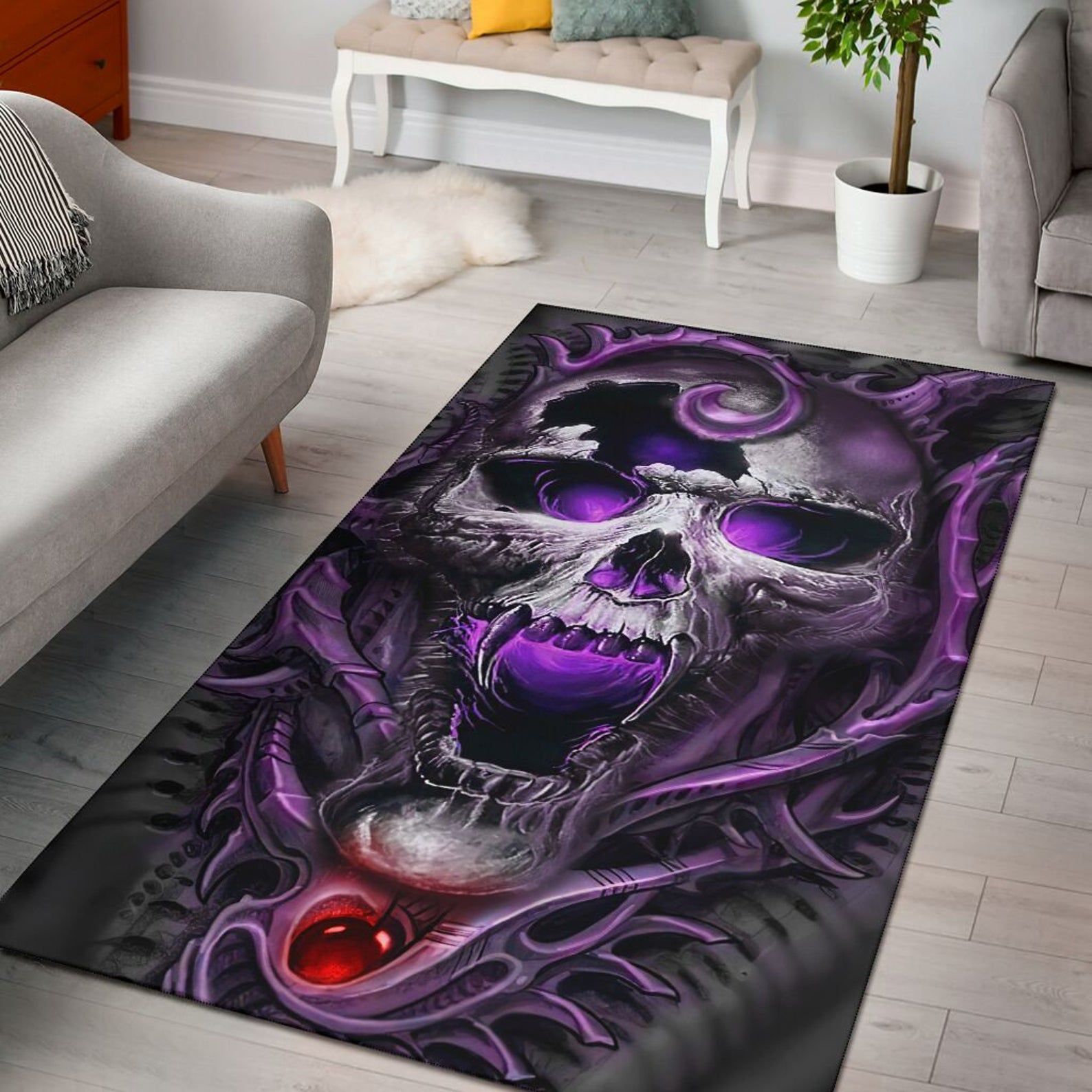 Skull Purple Dragon Area Rug Living Room Rug Skull Purple Dragon Area Rug Living Room Rug