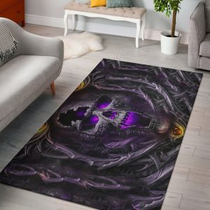 Skull Purple Goat Rug Living Room Rug