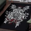 Skull Satanic Belial Area Rug Satanic Skull Rug Gothic Home Decor