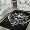 Skull Satanic Cross Dagger Demon Blade Area Rug Gothic Home Decor