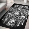 Skull Satanic Cross New Area Rug Gothic Home Decor