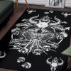 Skull Satanic Goat Demon Dragon Area Rug Gothic Home Decor