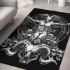 Skull Satanic New Demon Goat Woman Area Rug Gothic Home Decor