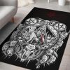 Skull Satanic Pentagram Demon Virgin Nun Goat Area Rug Gothic Home Decor