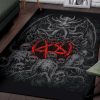 Skull Skeleton Demon Octopus Satanic Pentagram Area Rug Dark Style Red Pentagram Gothic Home Decor