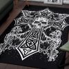 Skull Skeleton Gothic Satanic Cross Area Rug Gothic Home Decor