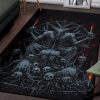 Skull Skeleton Satanic Goat Eternal Impaled Torment Skull Candle Trophy Area Rug Color Gothic Home Decor