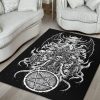 Skull Skeleton Satanic Pentagram Demon Octopus Area Rug Gothic Home Decor