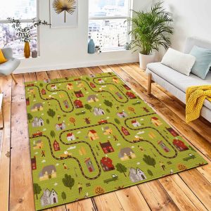 Small Citymap Seamless Pattern Top Rug Kid Play Rug Room Decor