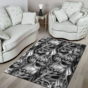 Smokey Grey Skull Rug Living Room Rug