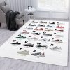 Sneakers Alphabet White Area Rug For Christmas Bedroom Rug Home Decor Area Rug For Living Room Bedroom Rug Home Decor