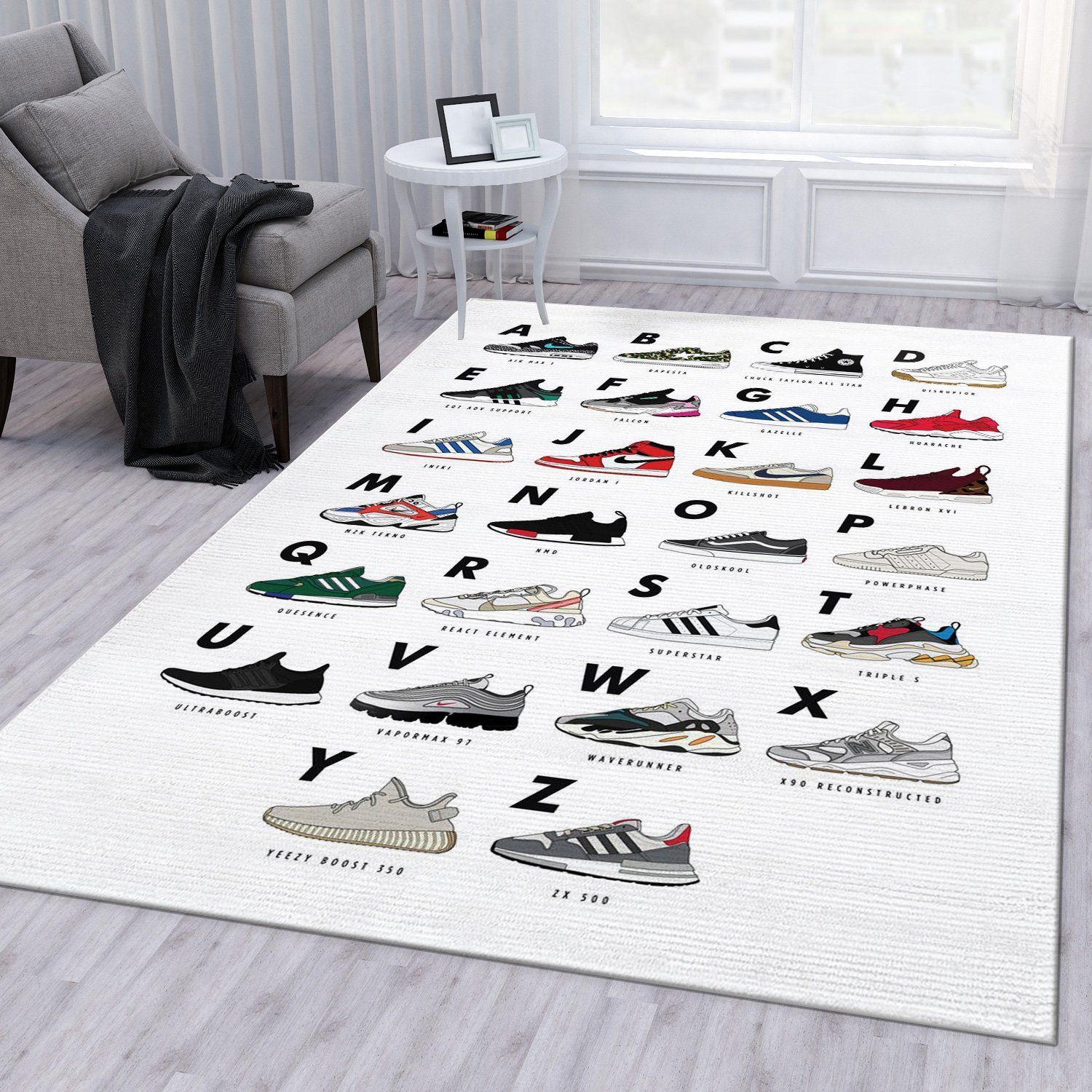 Sneakers Alphabet White Area Rug For Christmas Bedroom Rug Home Decor Area Rug For Living Room Bedroom Rug Home Decor Sneakers Alphabet White Area Rug For Christmas Bedroom Rug Home Decor Area Rug For Living Room Bedroom Rug Home Decor