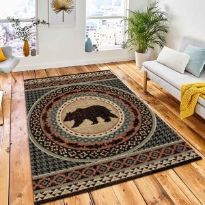 Southwestern Terracotta Area Rug Rustic Cabin & Lodge Area Rug Living Room Rug