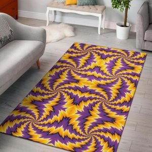 Spiral Optical Illusion Area Rug Carpet Carpets Purple Yellow Area Rug For Living Room Bedroom Rug Home Decor