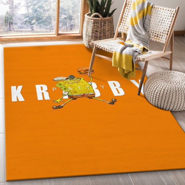 Spongebob Jumpman Jordan Area Rug Bedroom Rug Family Gift Decor Area Rug For Living Room Bedroom Rug Home Decor