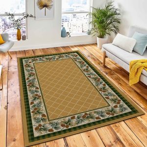 Spruce Maize Area Rug Rustic Cabin & Lodge Area Rug Room Decor Rug