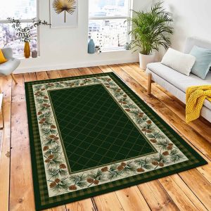 Spruce Pine Area Rug Rustic Cabin & Lodge Area Rug Room Decor Rug