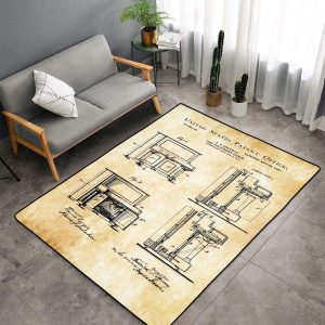 Steinway Upright Piano Patent Aak560 Area Rug For Living Room Bedroom Rug Home Decor