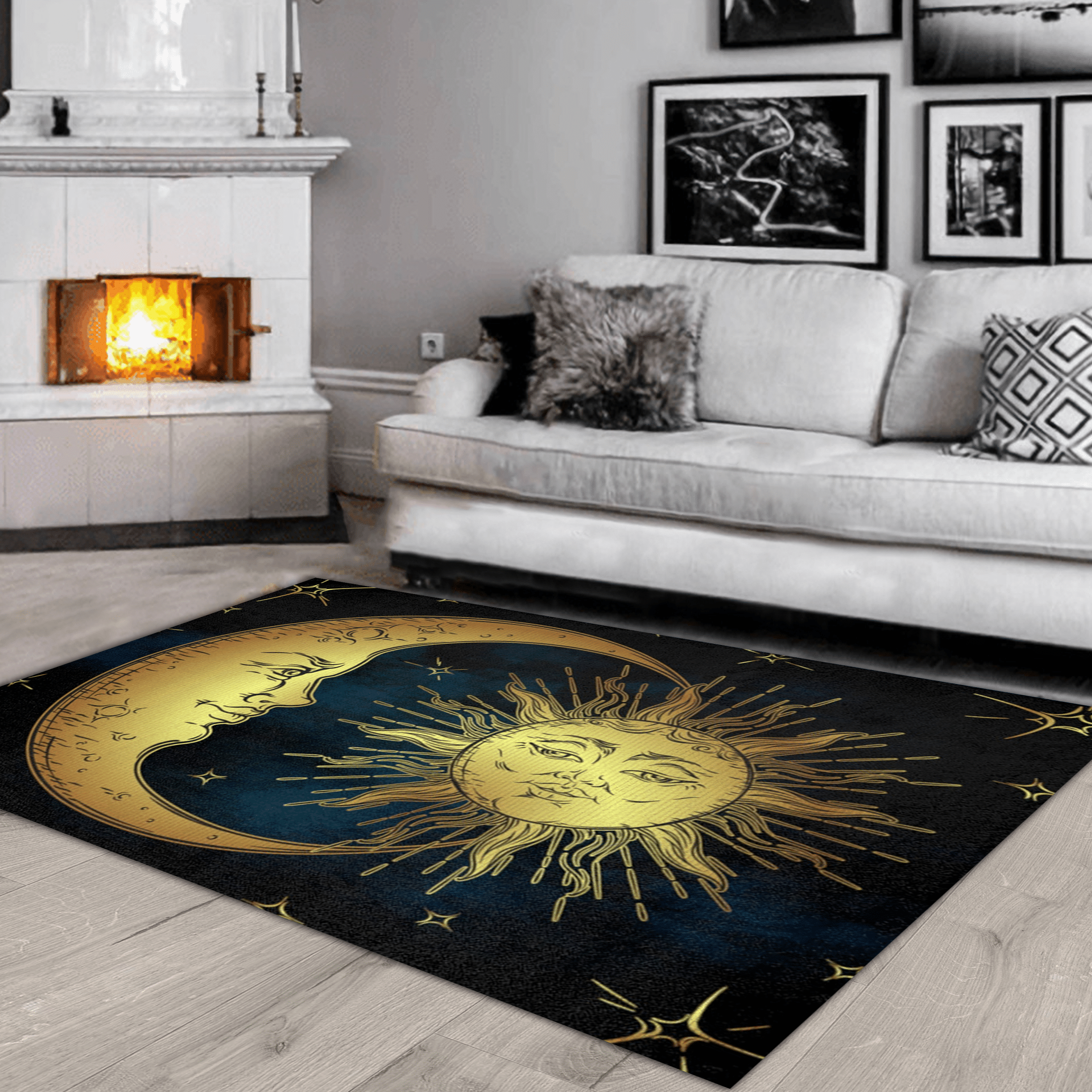 Sun And Moon Rug Celestial Crescent Moon Golden Sun Rug Decor Antique Moon Face Vintage Sun Face Gothic Bohemian Sun And Moon Rug Celestial Crescent Moon Golden Sun Rug Decor Antique Moon Face Vintage Sun Face Gothic Bohemian