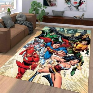 Team Justice League Area Rugs Living Room Carpet Christmas Gift Floor Decor The Us Decor
