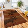 Terracotta Contemporary Moose Area Rug Rustic Cabin & Lodge Area Rug Room Decor Rug