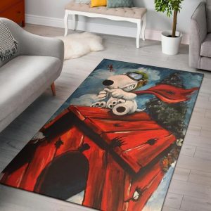 The Flying Ace Snoopy Area Rug Carpet Area Rug For Living Room Bedroom Rug Home Decor