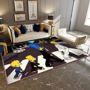 The Simpsons Crossing Abbey Road Beatles Style Living Room Area Rug Carpet Bedroom Christmas Gift Decor
