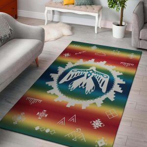 Thunderbird Rainbow Native American Design Area Rug Carpet Area Rug For Living Room Bedroom Rug Home Decor