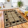 Toccoa Bears Rug Rustic Cabin & Lodge Area Rug Room Decor Rug