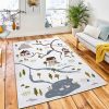 Town Map Cute Houses Roads Rug Kid Play Rug Room Decor