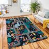 Toy City Roads Map Cars Area Rug Nursery Rug Home Decor